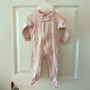 Pact Organic Pink Floral Footie Sleeper, Size 6-9m